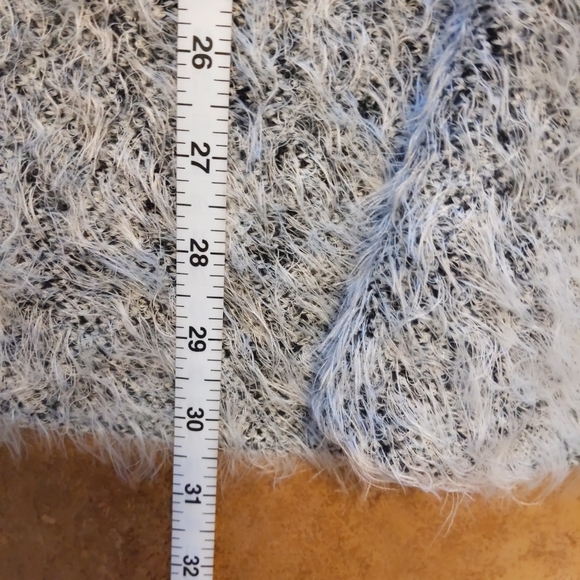 Sioni Black and White Mixed Fabric Cardigan Vest size Petite SP/MP - Picture 8 of 9